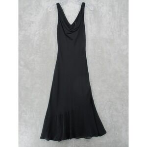 Vita Di Moda Dress Small Cowl Slip Bias Cut Maxi Gown Witchy Whimsigoth Black